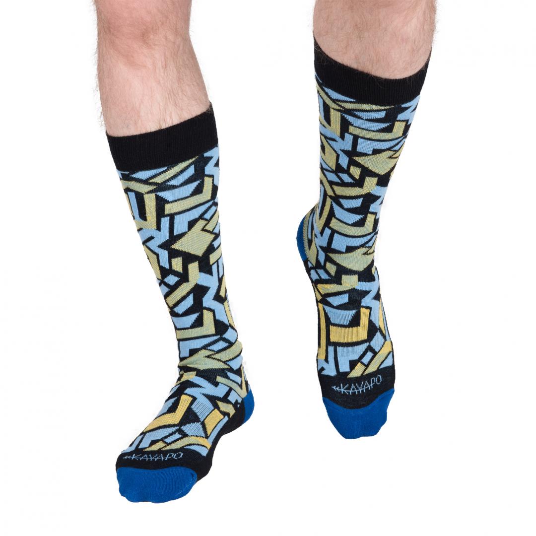 Asymmetrical Pattern Knee High Socks