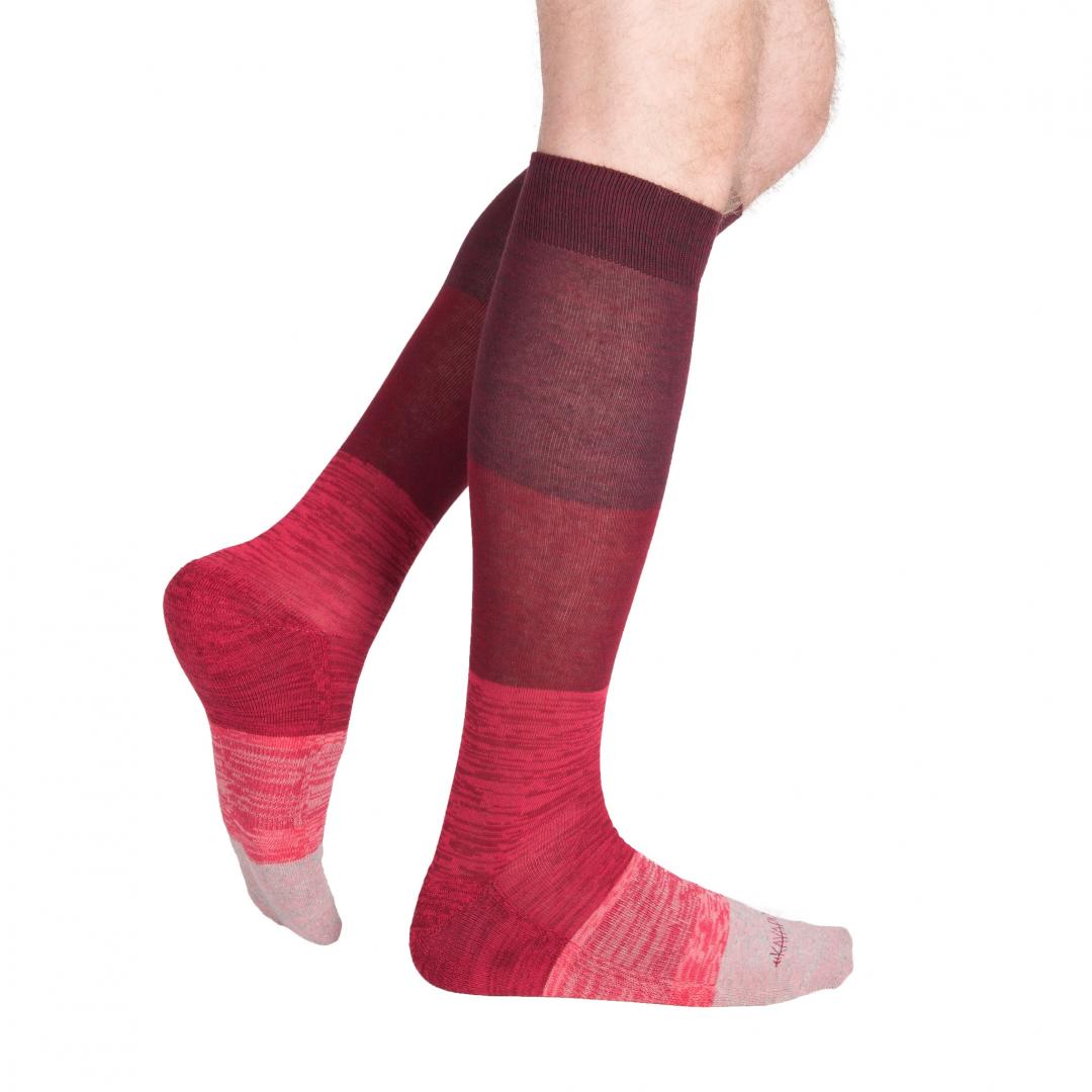 Burgundy Melange Knee High Socks