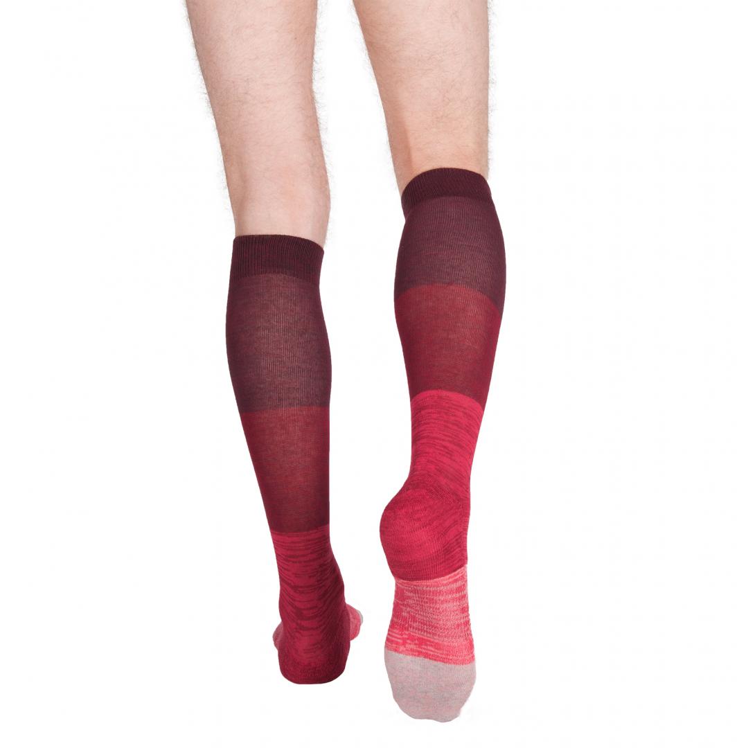 Burgundy Melange Knee High Socks