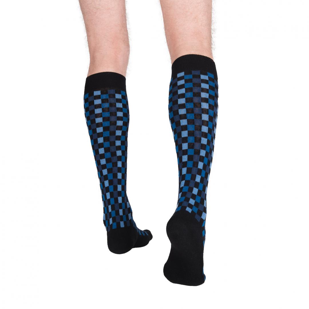 Checker Pattern Knee High Socks