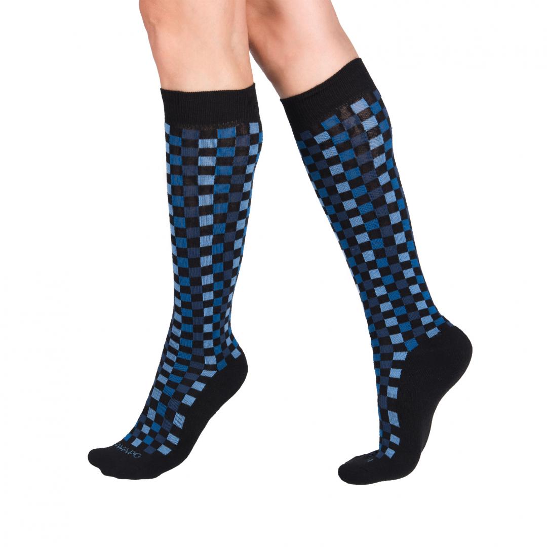 Checker Pattern Knee High Socks